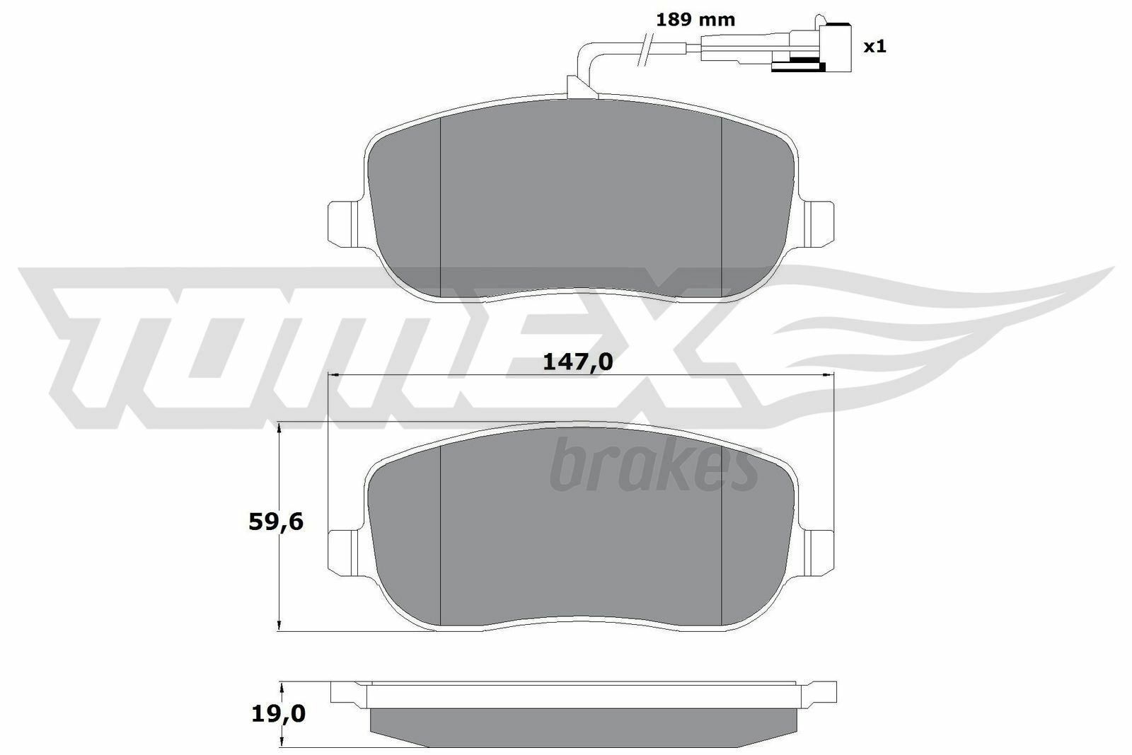 Sada brzdových destiček, kotoučová brzda TOMEX Brakes